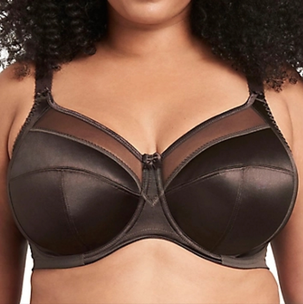 Goddess Kiera Chocolate Brown Banded Underwire Bra Style 6090 Size 36I